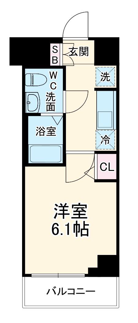 エストゥルース横浜吉野町(1K/5階)の間取り写真