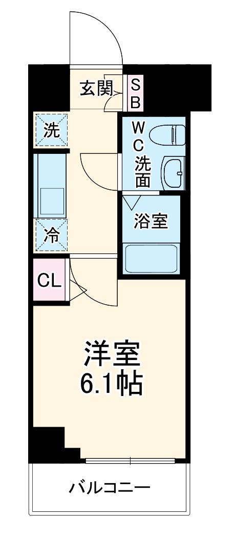 エストゥルース横浜吉野町(1K/5階)の間取り写真