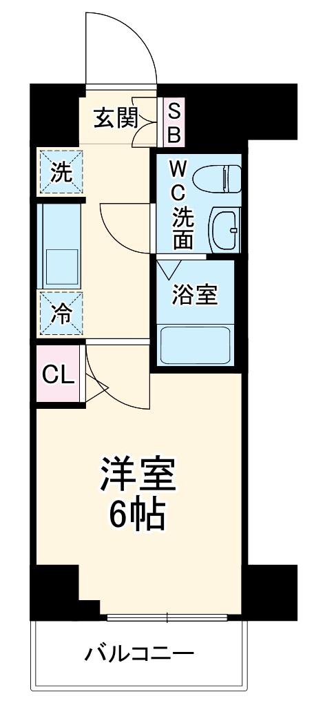 エストゥルース横浜吉野町(1K/5階)の間取り写真