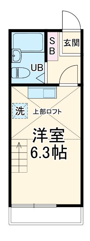プチハウス(ワンルーム/2階)の間取り写真