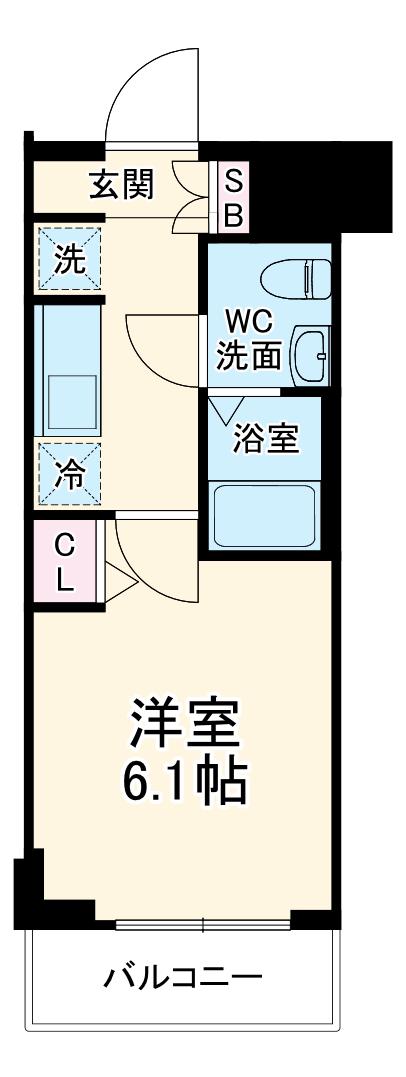 エストゥルース横浜吉野町(1K/7階)の間取り写真