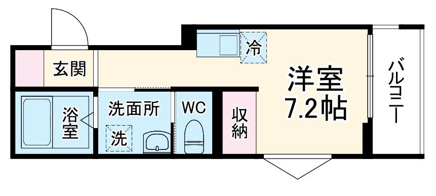 MELLAS西川口Ⅳ(ワンルーム/1階)の間取り写真