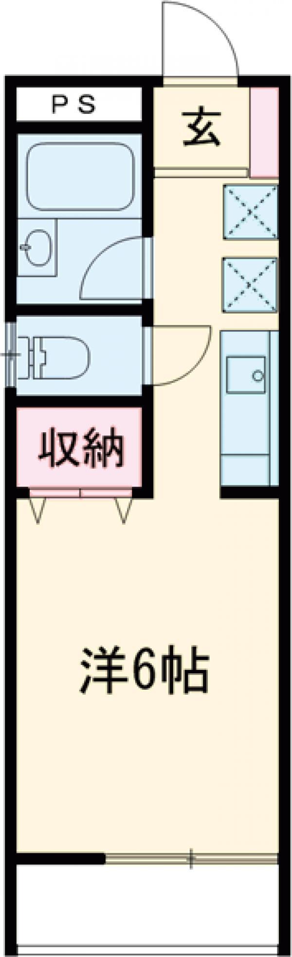 ルネッサンス宮川(ワンルーム/2階)の間取り写真