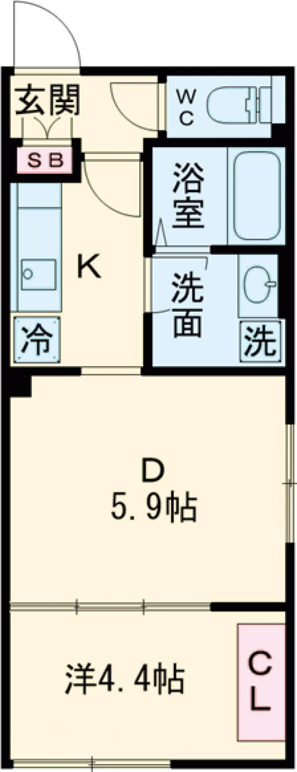 グランパセオ大岡山Ⅱ(2K/2階)の間取り写真