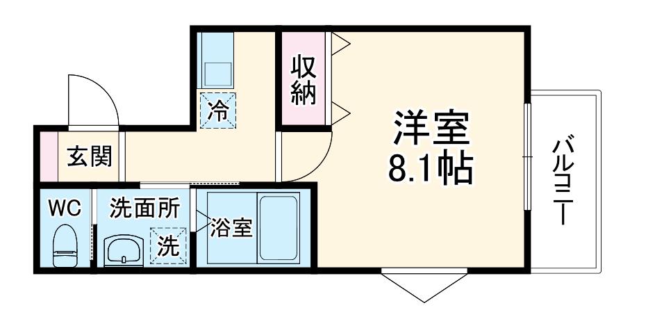 MELLAS西川口Ⅳ(1K/2階)の間取り写真