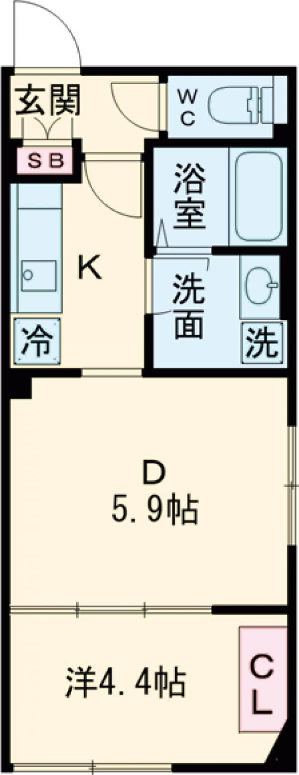 グランパセオ大岡山Ⅱ(2K/5階)の間取り写真