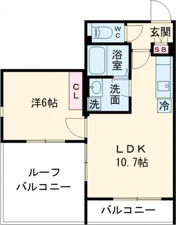 グランパセオ大岡山Ⅱ(1LDK/2階)の間取り写真