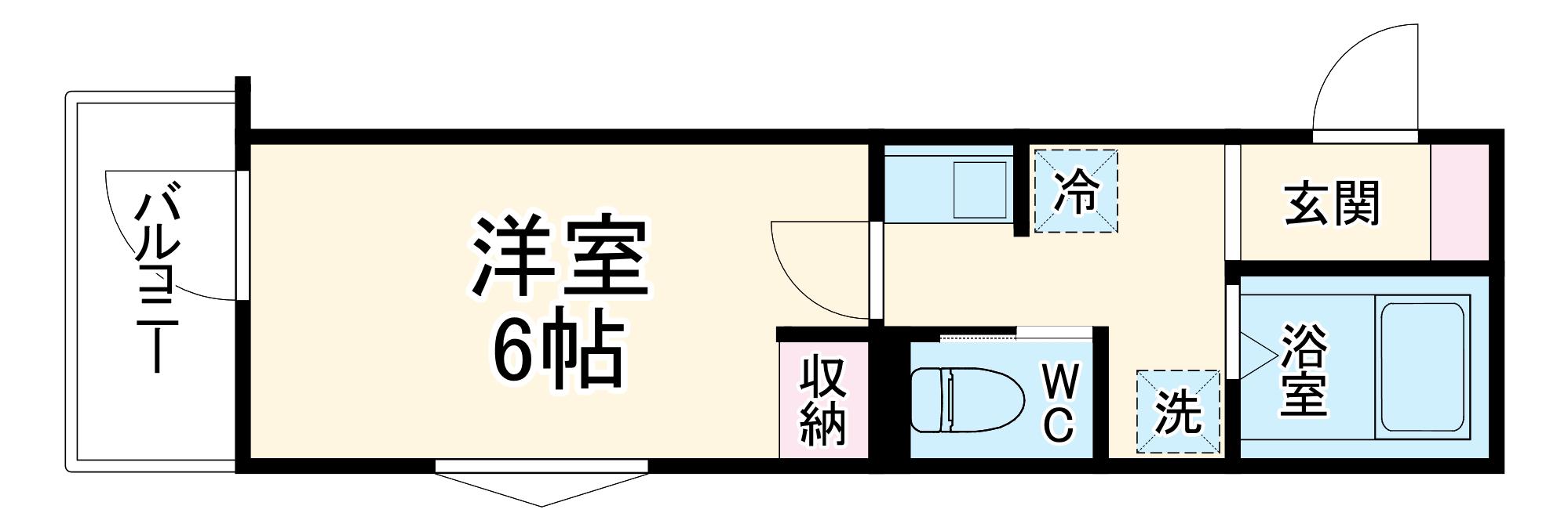MELLAS西川口Ⅳ(1K/2階)の間取り写真