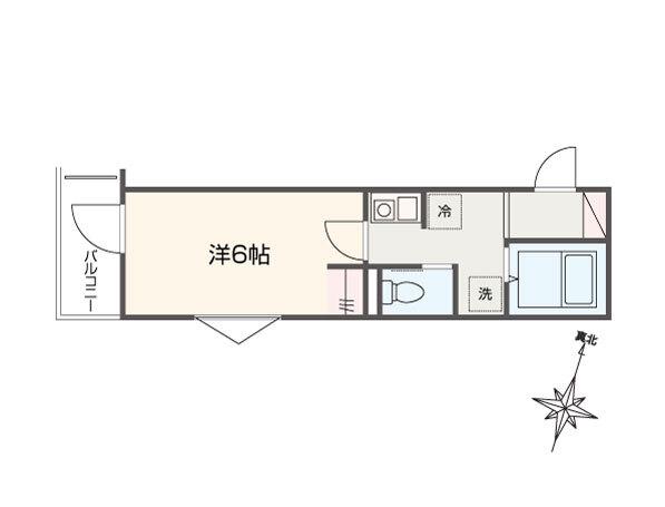 MELLAS西川口Ⅳ(1K/3階)の間取り写真