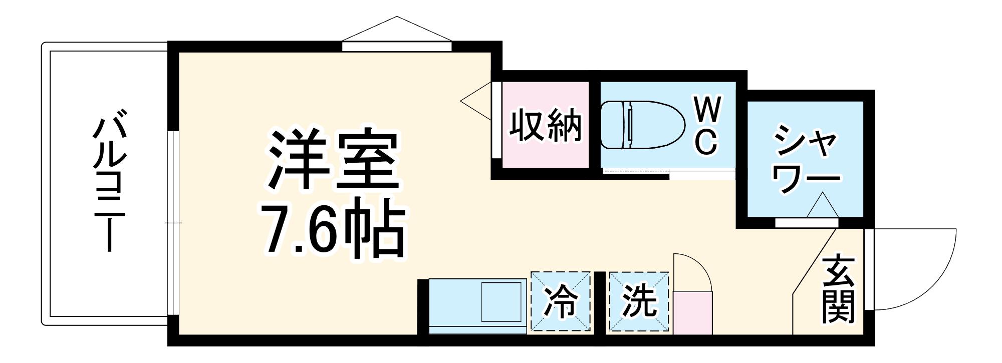 MELLAS西川口Ⅳ(1K/3階)の間取り写真