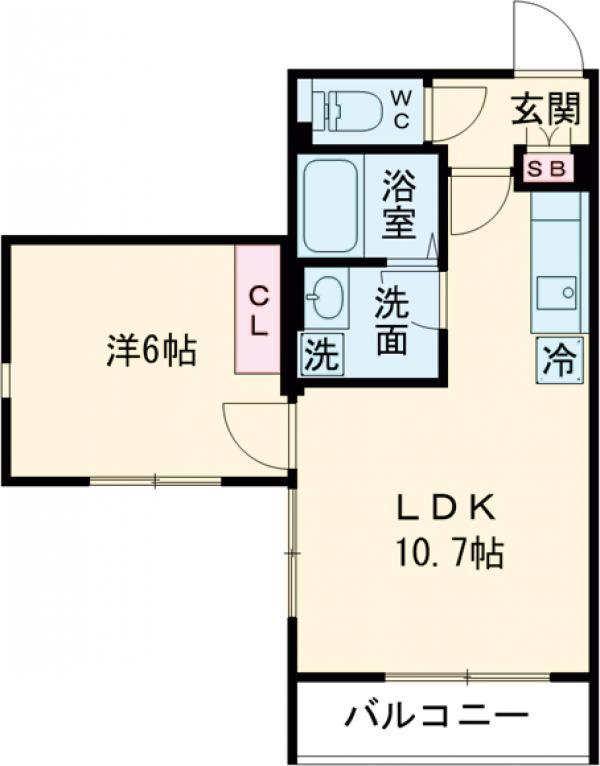 グランパセオ大岡山Ⅱ(1LDK/3階)の間取り写真