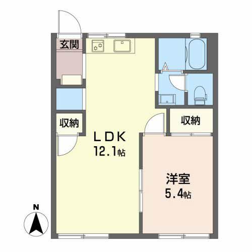 メゾンワイズ(1LDK/1階)の間取り写真