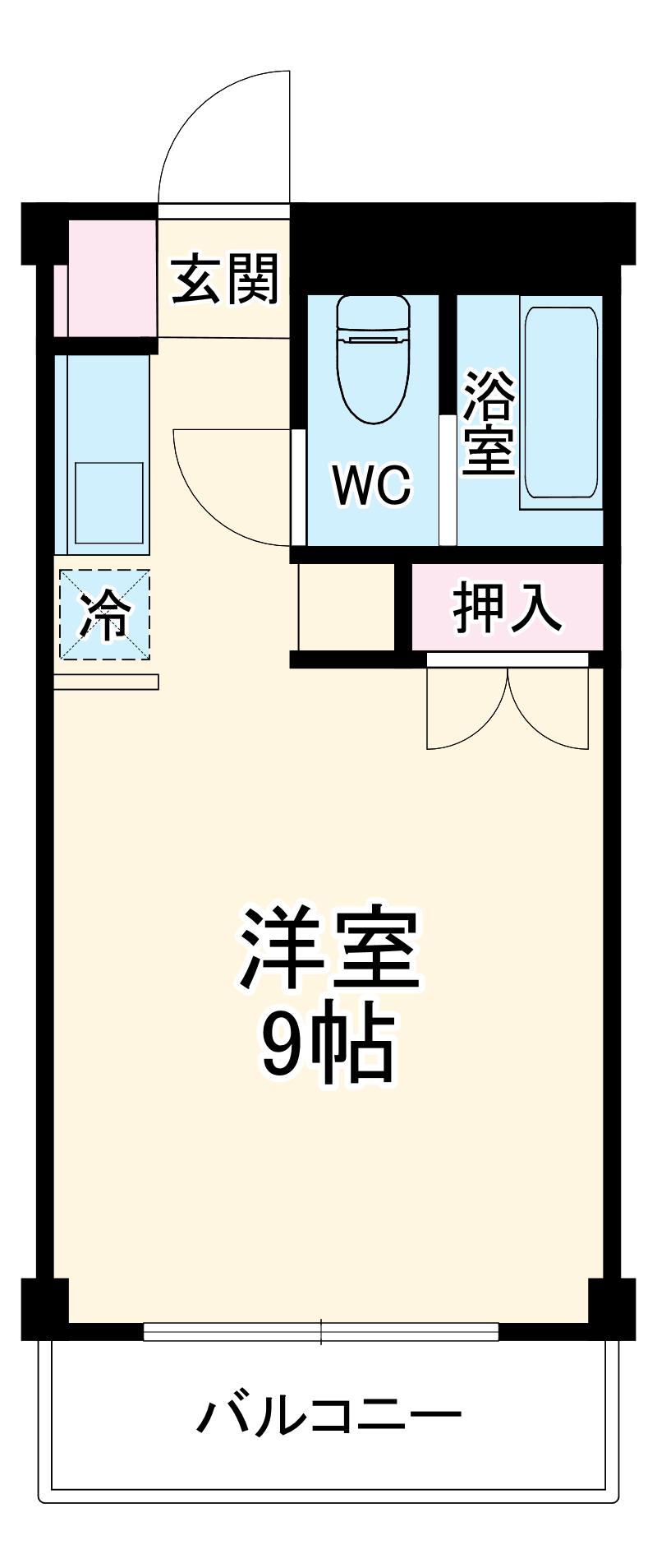 H.SマンションⅠ(ワンルーム/1階)の間取り写真