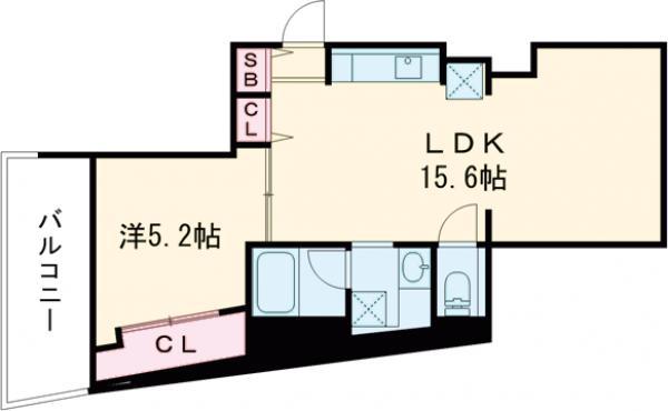 GRANDSTORY用賀2(1LDK/4階)の間取り写真