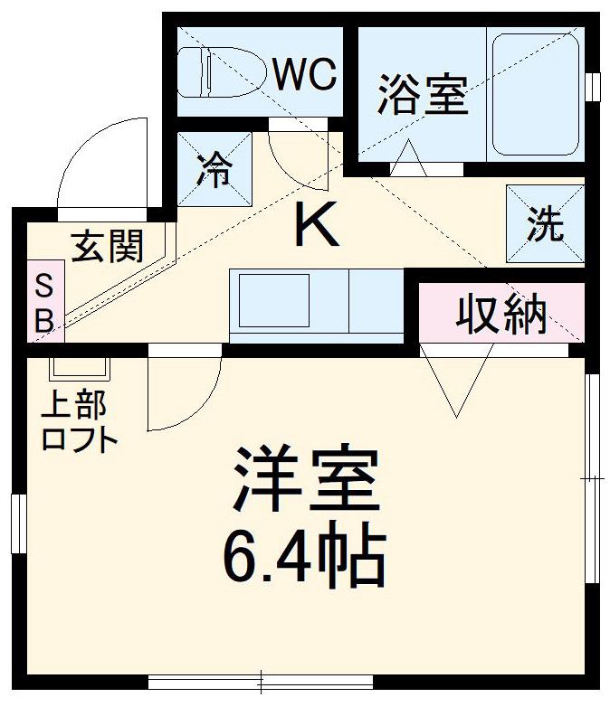 ティーダ元住吉(1K/1階)の間取り写真