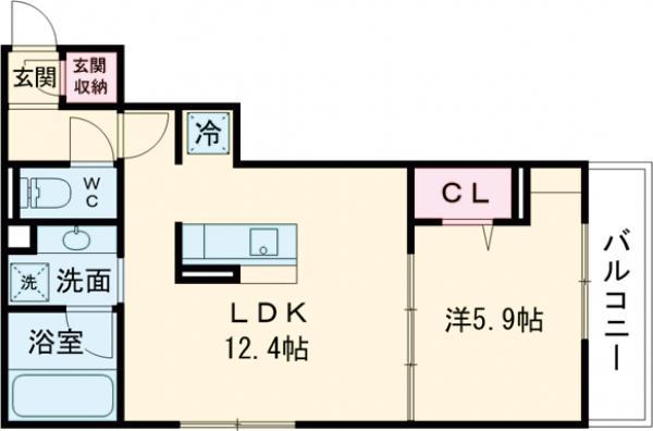PRECIOUS深大寺東町(1LDK/2階)の間取り写真