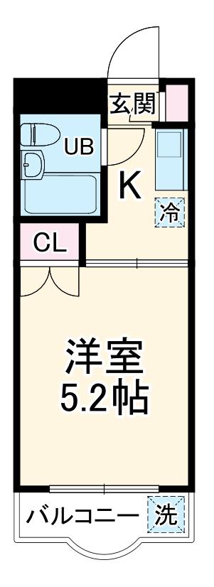 ハイタウン大倉山NO.1(1K/3階)の間取り写真