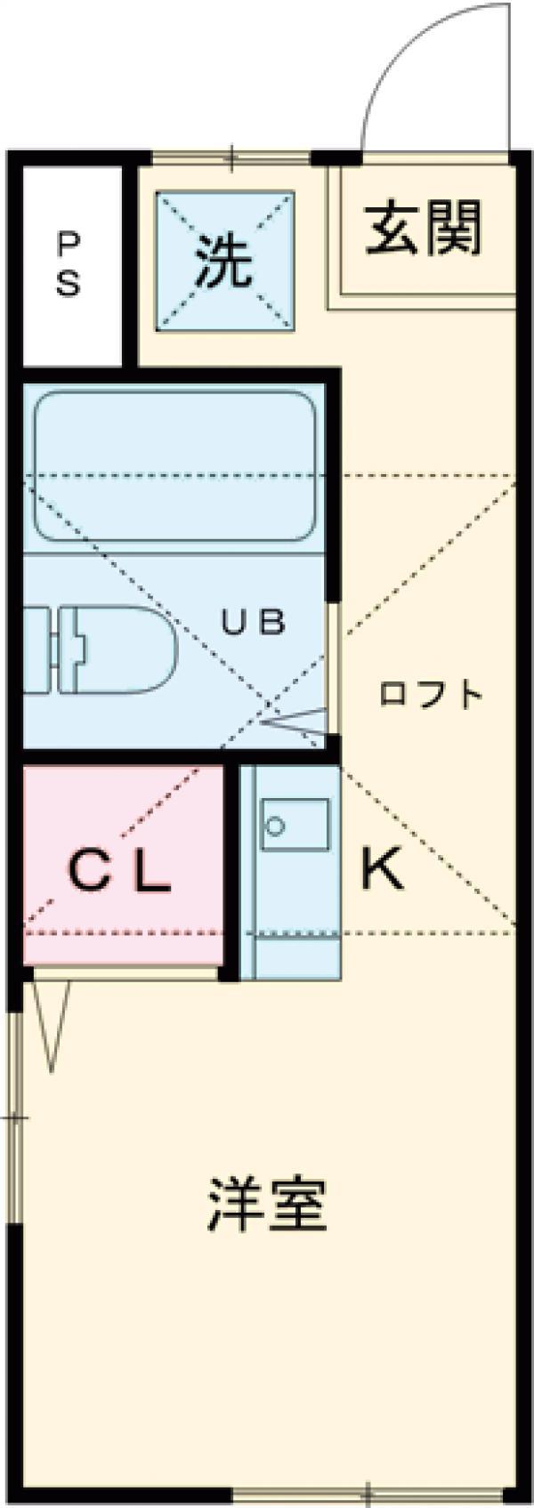 上馬ウエスト(ワンルーム/2階)の間取り写真