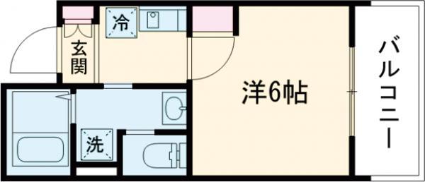 MELLAS京成小岩Ⅲ(1K/1階)の間取り写真
