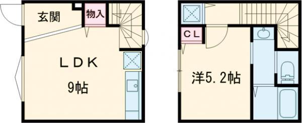 MOK-TERRACE-HOUYA(1LDK/1階)の間取り写真