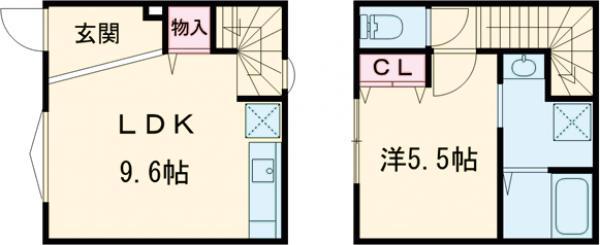 MOK-TERRACE-HOUYA(1LDK/1階)の間取り写真