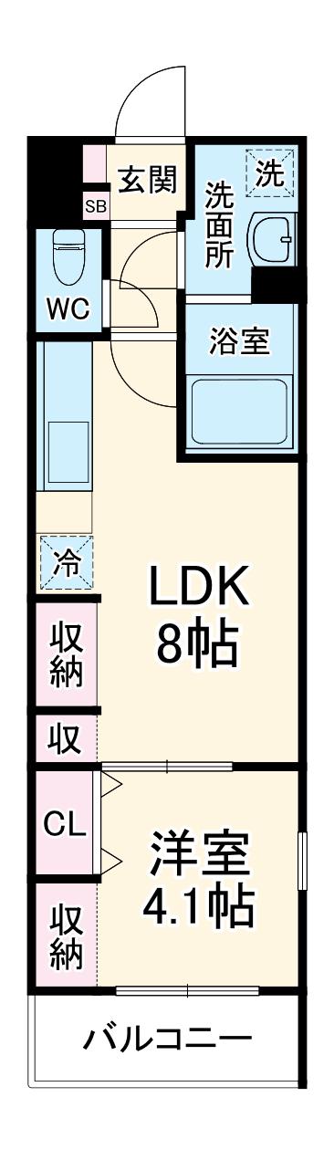 リブリ・アウル(1LDK/1階)の間取り写真