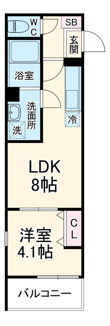 リブリ・アウル(1LDK/2階)の間取り写真