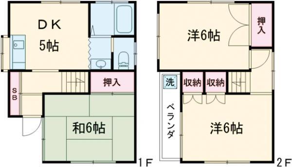 東京都新宿線 一之江駅 徒歩10分 2階建 築43年