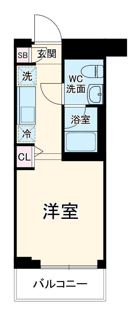 ベルグレード吉野町(ワンルーム/1階)の間取り写真