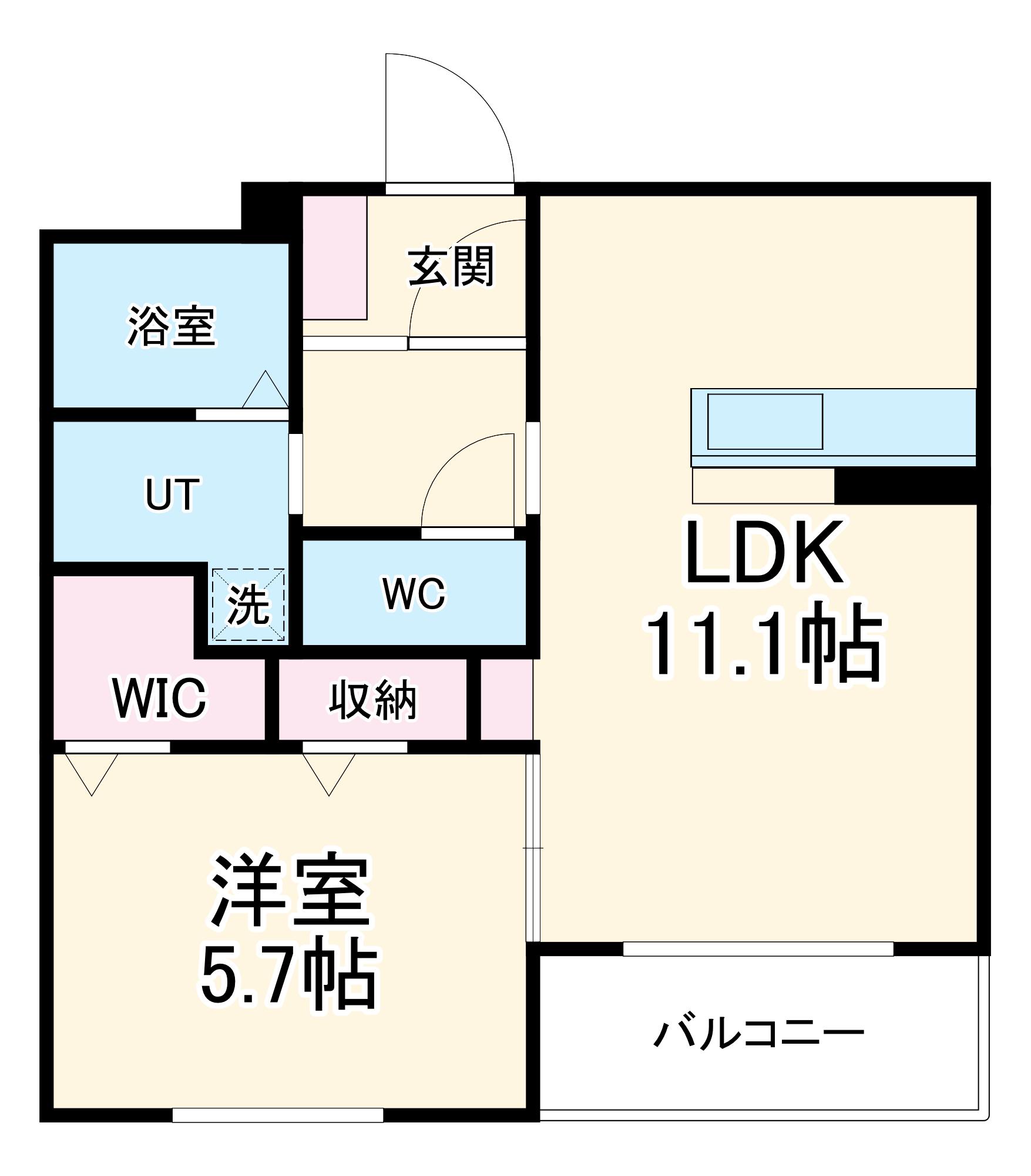 ドッグパウズ戸崎(1LDK/3階)の間取り写真