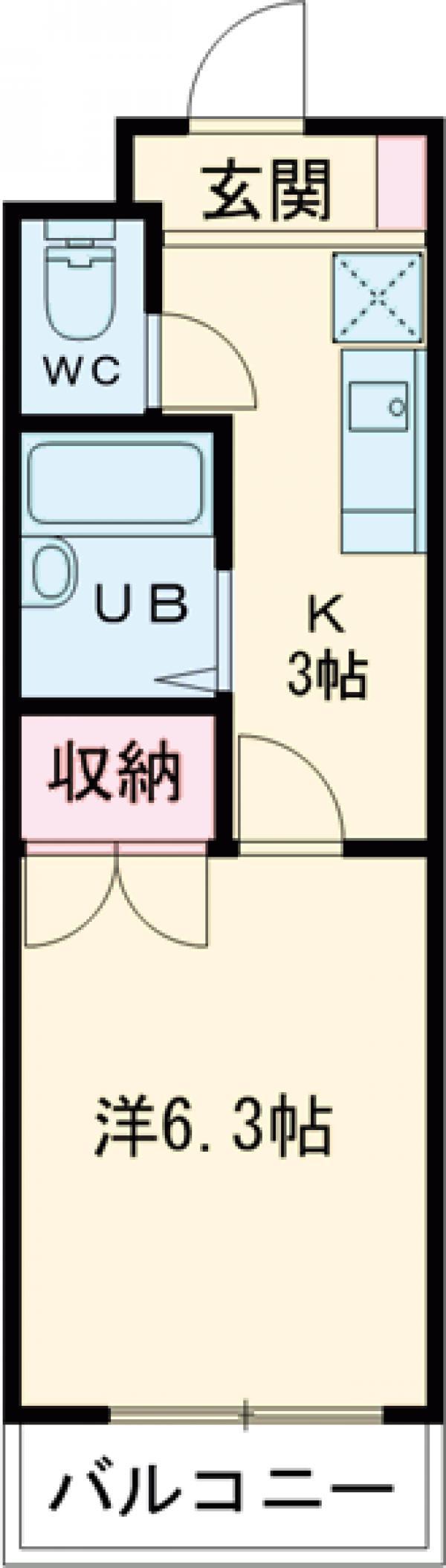エクセレント調布(1K/3階)の間取り写真