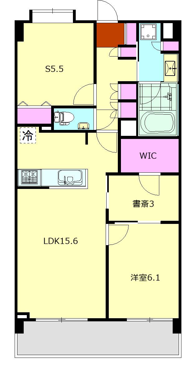 サンデュエル南鴨宮テゾーロ(1SLDK/4階)の間取り写真
