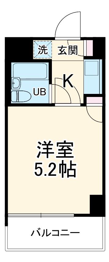根岸公園ダイカンプラザシティ(1K/4階)の間取り写真