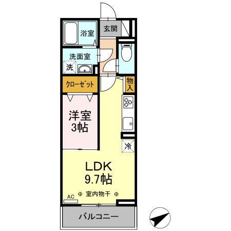 プレミスト Ⅷ(1LDK/3階)の間取り写真