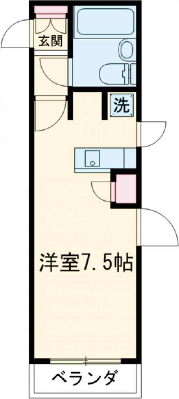 ワコーレ綾瀬Ⅰ(1K/2階)の間取り写真