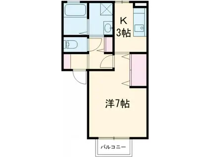 メゾンフルール(1K/1階)の間取り写真