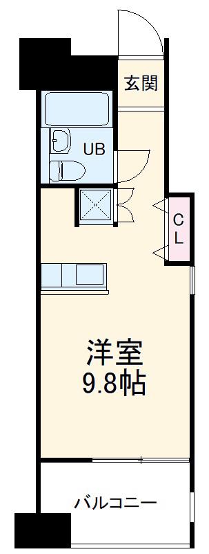 デュアルリンクス川口本町(ワンルーム/8階)の間取り写真