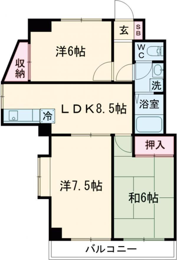 アルテール左入(3LDK/2階)の間取り写真