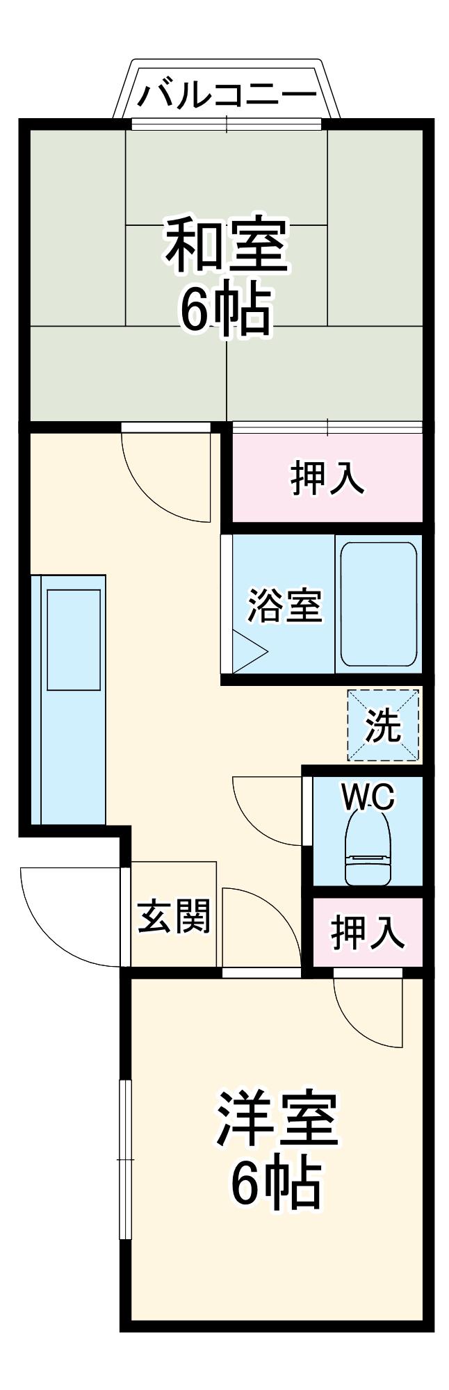 ルミネ伊藤(2K/2階)の間取り写真