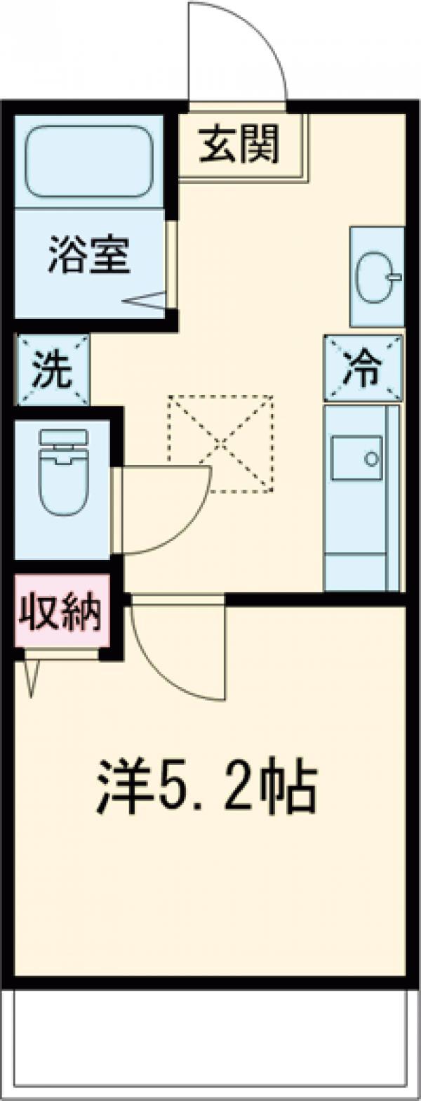 京成電鉄本線 京成小岩駅 徒歩9分 2階建 築4年(1K/2階)の間取り写真