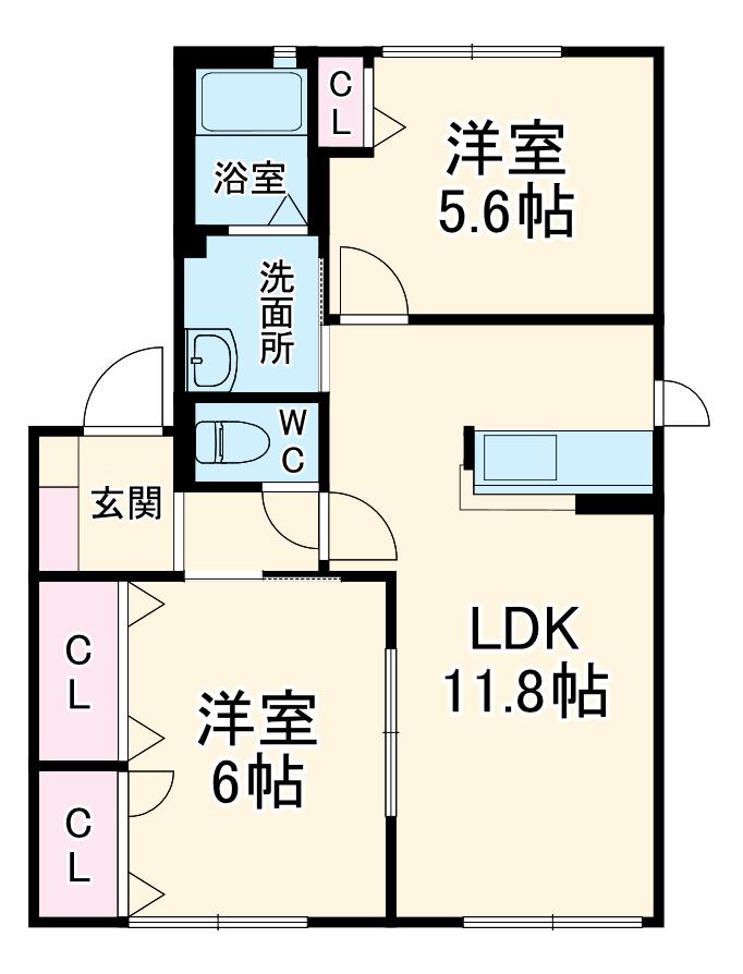 東海道本線 舞阪駅 徒歩11分 2階建 築24年(2LDK/1階)の間取り写真