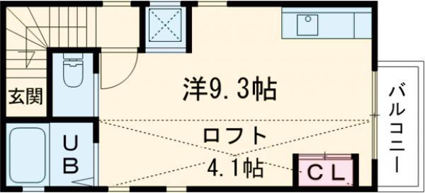 FIT北新宿(1K/2階)の間取り写真