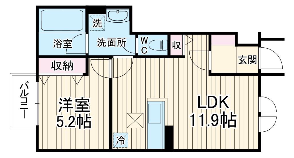 KUKKULA KURIYA(1LDK/1階)の間取り写真