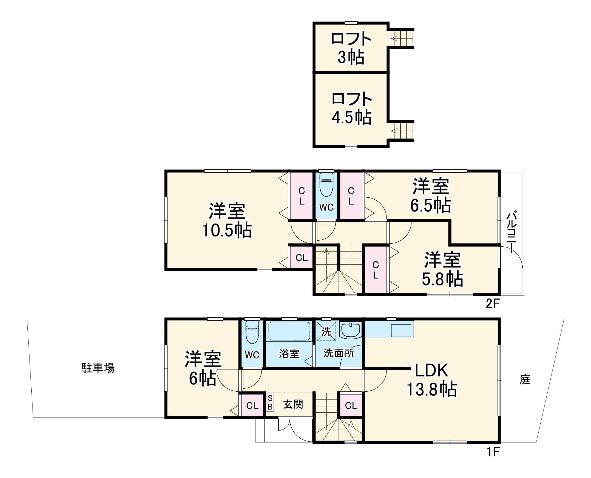 名鉄名古屋本線 中京競馬場前駅 徒歩8分 2階建 築23年(4LDK)の間取り写真