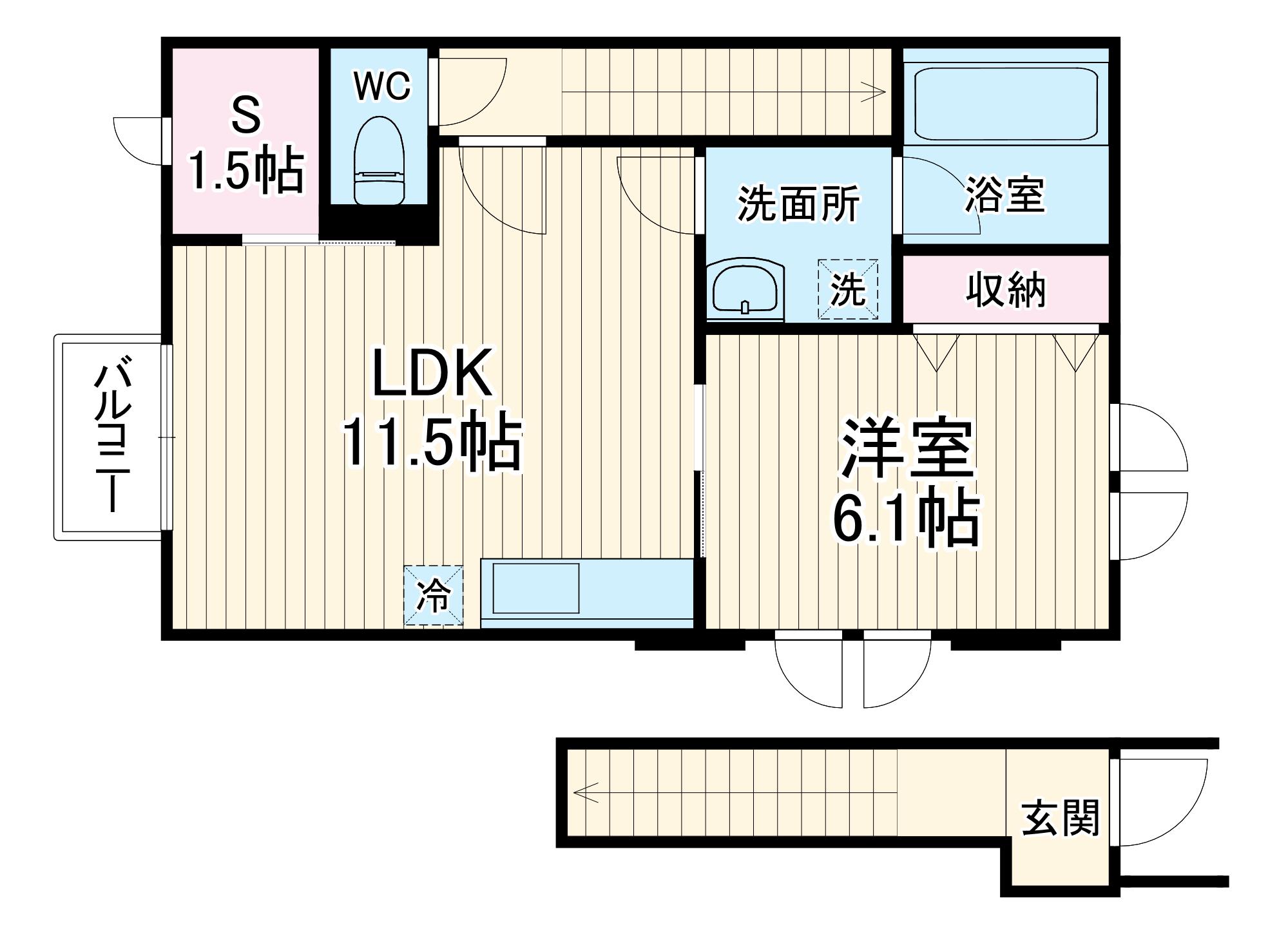 KUKKULA KURIYA(1SLDK/2階)の間取り写真