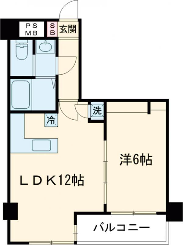 NICハイム吾妻橋(1LDK/5階)の間取り写真