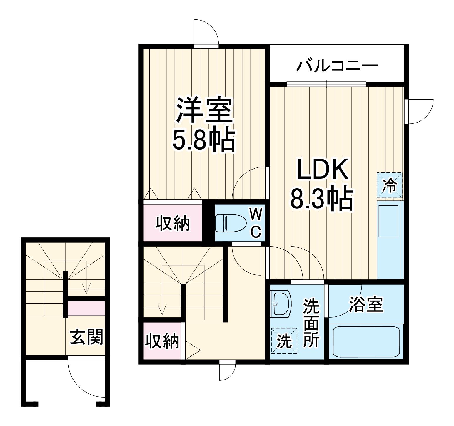 KUKKULA KURIYA(1LDK/2階)の間取り写真