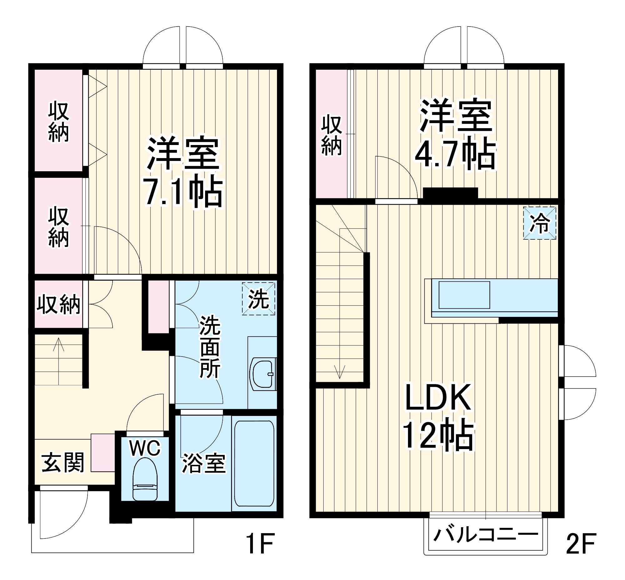 KUKKULA KURIYA(2LDK/1階)の間取り写真