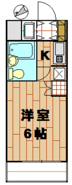 TOP・久喜第1(ワンルーム/3階)の間取り写真