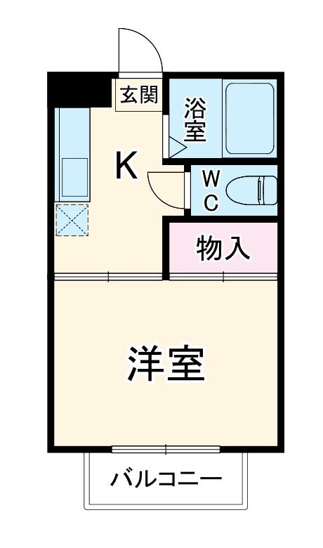 アリエス本厚木(1K/2階)の間取り写真